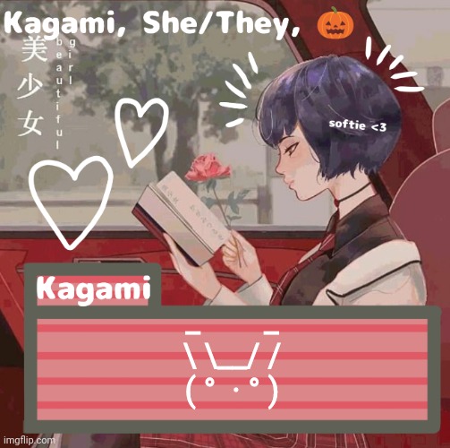 _        _
\ \__/ /
( °  · ° ) | image tagged in kagami | made w/ Imgflip meme maker