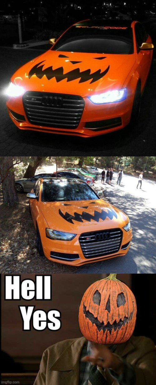 JACK O CAR | image tagged in jack-o-lanterns,pumpkin,cars,spooktober,halloween | made w/ Imgflip meme maker
