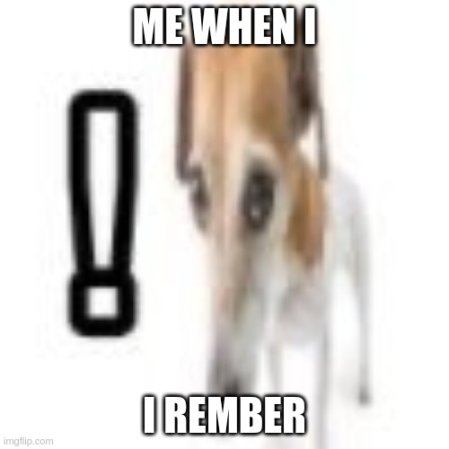 me when i rember | ME WHEN I; I REMBER | image tagged in i rember | made w/ Imgflip meme maker