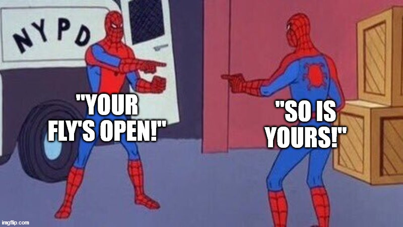 2 SPIDERS | image tagged in 2 spiders | made w/ Imgflip meme maker
