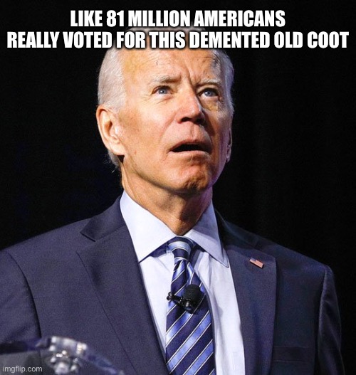 Joe Biden | LIKE 81 MILLION AMERICANS REALLY VOTED FOR THIS DEMENTED OLD COOT | image tagged in joe biden | made w/ Imgflip meme maker
