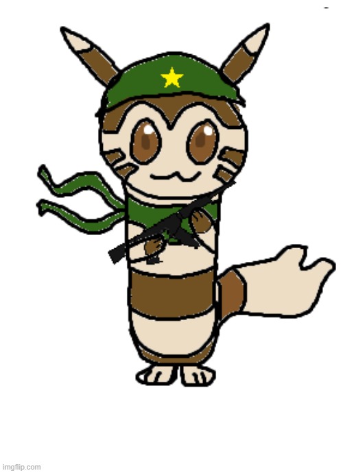 this is milk, hes a platoon leader of the furret army | image tagged in furret,furret army | made w/ Imgflip meme maker