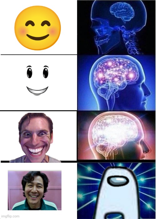 Sussy smiles like Amoonguss ? | image tagged in memes,expanding brain,roblox,when the imposter is sus,squid game,sus | made w/ Imgflip meme maker