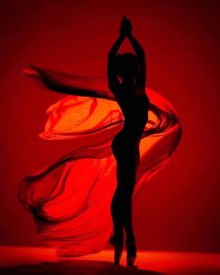 Dancer silhouette red Blank Meme Template
