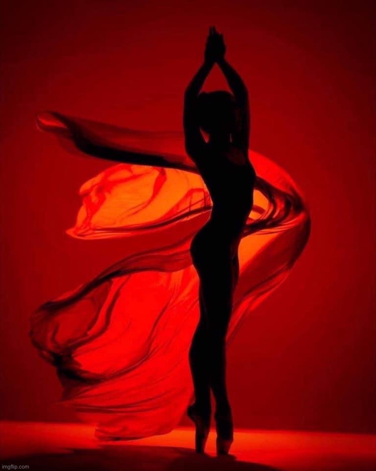 Dancer silhouette red | image tagged in dancer silhouette red | made w/ Imgflip meme maker