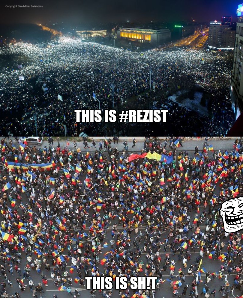 Diferenta intre #REZIST si ciumatii moscovei | THIS IS #REZIST; THIS IS SH!T | image tagged in romania,rezist,protest,memes | made w/ Imgflip meme maker
