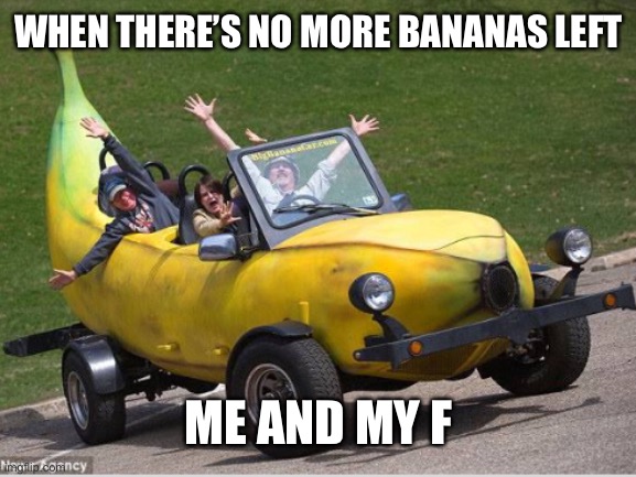 When there’s no more banana’s left | WHEN THERE’S NO MORE BANANAS LEFT; ME AND MY FRIENDS | image tagged in banana | made w/ Imgflip meme maker