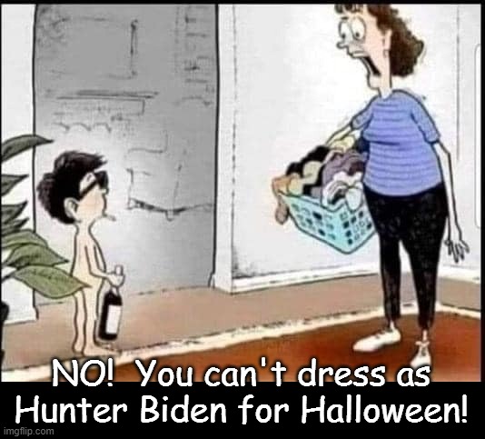 NO!  You can't dress as Hunter Biden for Halloween! | image tagged in funny | made w/ Imgflip meme maker
