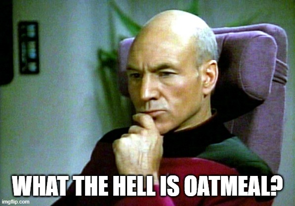 Thinking hard | WHAT THE HELL IS OATMEAL? | image tagged in thinking hard | made w/ Imgflip meme maker