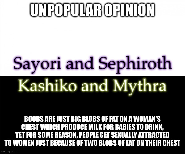 image-tagged-in-two-sides-sayori-and-sephiroth-kashiko-murasaki-and