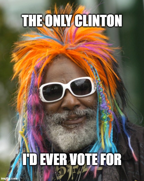 George Clinton | THE ONLY CLINTON; I'D EVER VOTE FOR | image tagged in george clinton | made w/ Imgflip meme maker