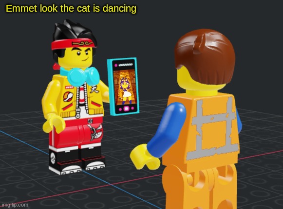 Emmet look the cat is dancing | made w/ Imgflip meme maker