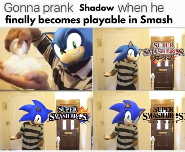 poor shadow | image tagged in sonic the hedgehog,smash bros,super smash bros | made w/ Imgflip meme maker