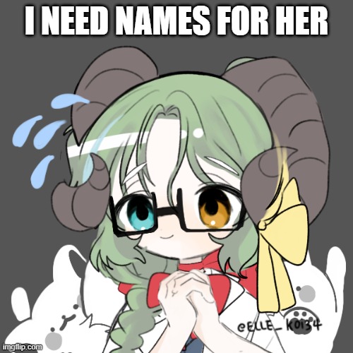 I NEED NAMES FOR HER | made w/ Imgflip meme maker