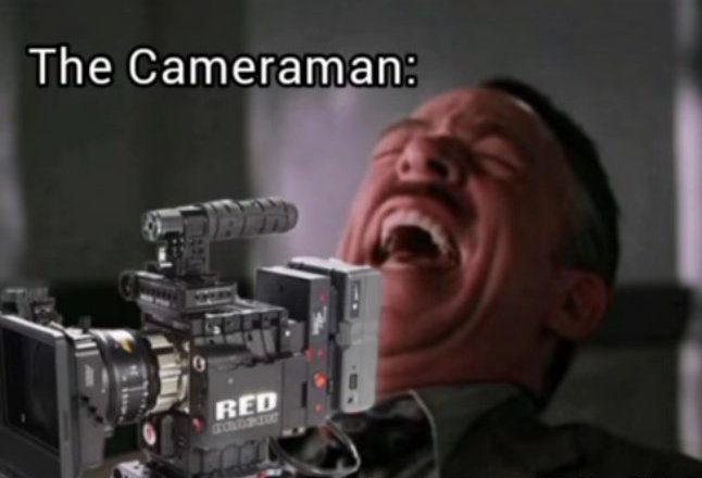 High Quality the cameraman riendo Blank Meme Template