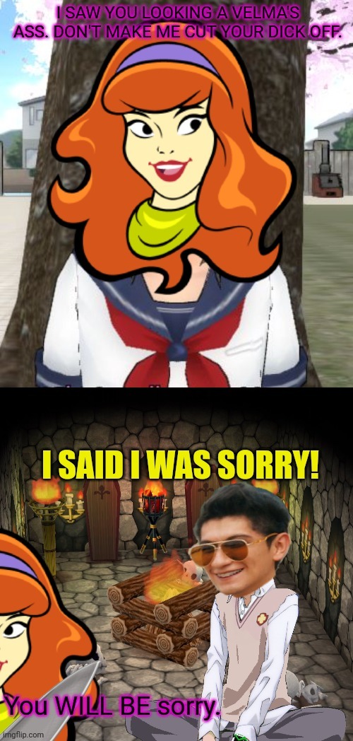 Xentrick's in trouble now! | image tagged in xentrick,creeper,scooby doo,torture,yandere simulator | made w/ Imgflip meme maker