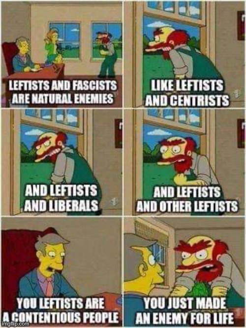 image tagged in you leftists are a contentious people | made w/ Imgflip meme maker