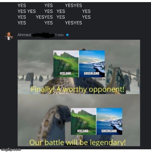 So this happened in the group chat (first post by me) | image tagged in blank white template,gmail,group chats,finally a worthy opponent,our battle will be legendary | made w/ Imgflip meme maker