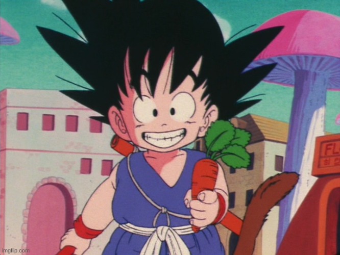 goku with a carrot | image tagged in goku with a carrot | made w/ Imgflip meme maker