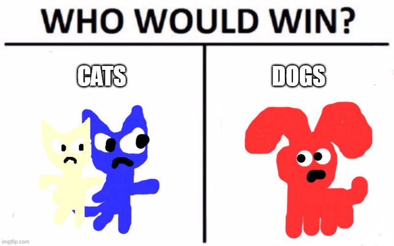 Cats would win! | CATS; DOGS | image tagged in memes,who would win,cats,dogs | made w/ Imgflip meme maker