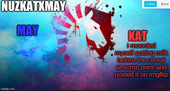 E | i recorded myself putting milk before the cereal at some point and posted it on imgflip | image tagged in e | made w/ Imgflip meme maker