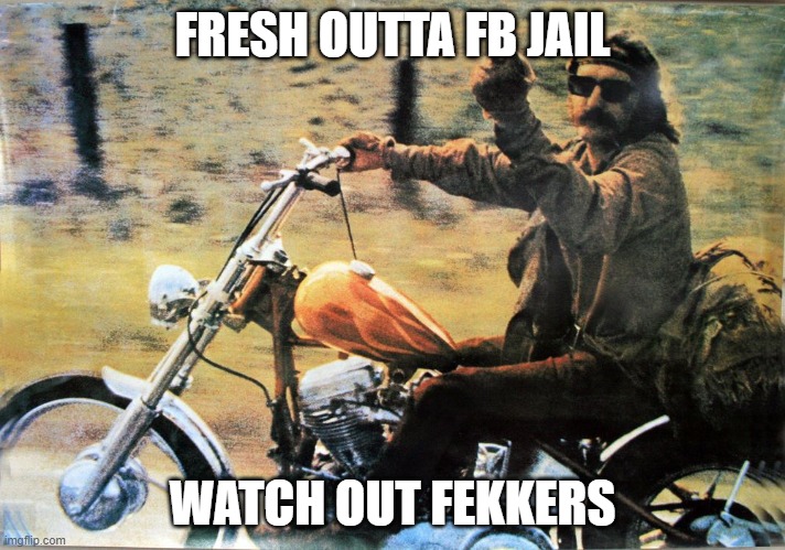 FB jail | FRESH OUTTA FB JAIL; WATCH OUT FEKKERS | image tagged in facebook jail,watch out | made w/ Imgflip meme maker