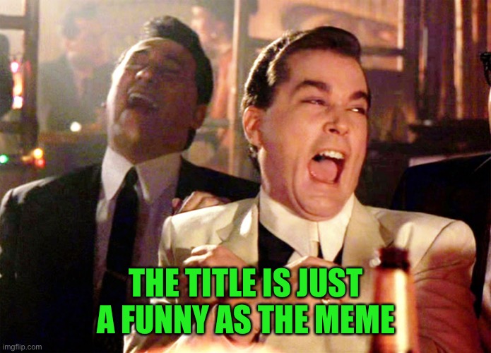Good Fellas Hilarious Meme | THE TITLE IS JUST A FUNNY AS THE MEME | image tagged in memes,good fellas hilarious | made w/ Imgflip meme maker