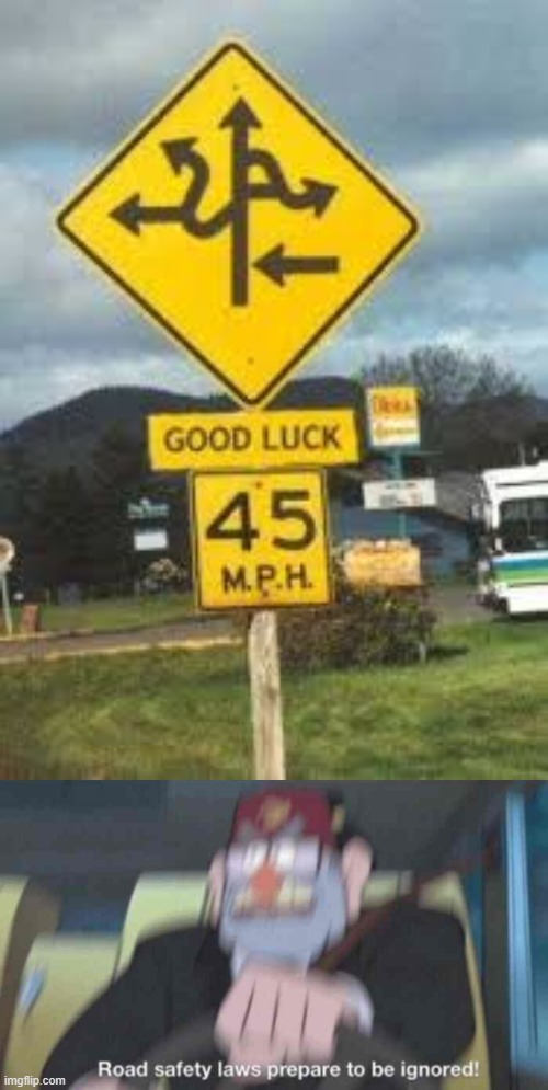 japaneez road sign | image tagged in road safety laws prepare to be ignored,funny,memes,why are you reading this,why are you still reading this,stop pls | made w/ Imgflip meme maker
