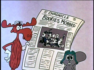 High Quality Rocky and Bullwinkle angry over newspaper headline Blank Meme Template