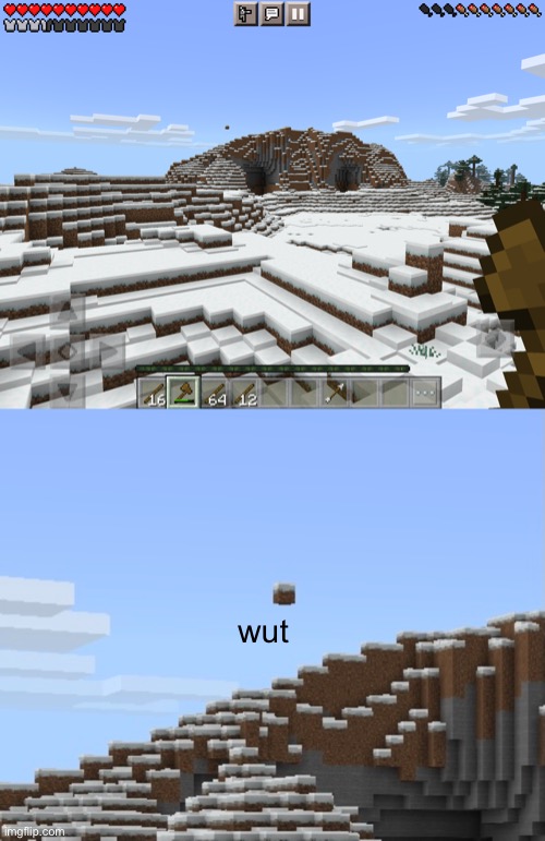 I swear, I just loaded into the world and found this. | wut | image tagged in minecraft | made w/ Imgflip meme maker
