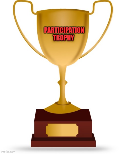 Blank Trophy | PARTICIPATION TROPHY | image tagged in blank trophy | made w/ Imgflip meme maker