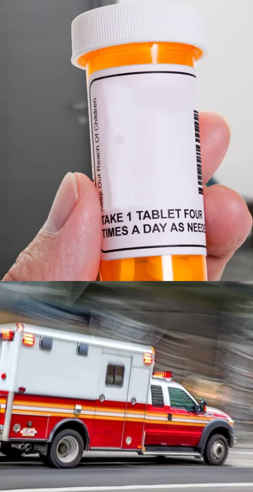 High Quality wrong pill make you go to ambulance Blank Meme Template