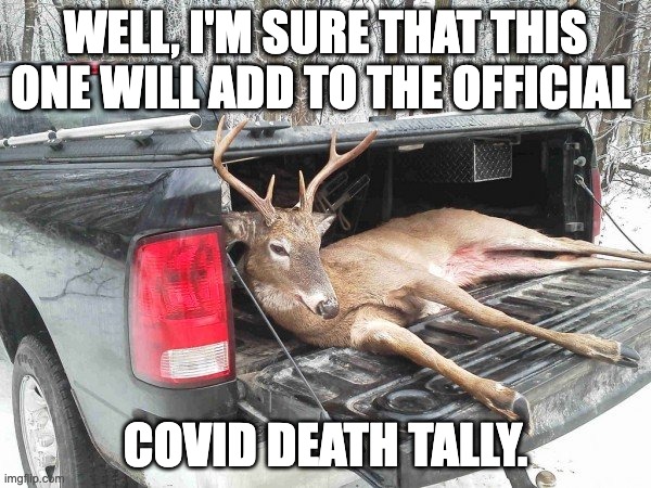 COVID | WELL, I'M SURE THAT THIS ONE WILL ADD TO THE OFFICIAL; COVID DEATH TALLY. | image tagged in covid19 | made w/ Imgflip meme maker