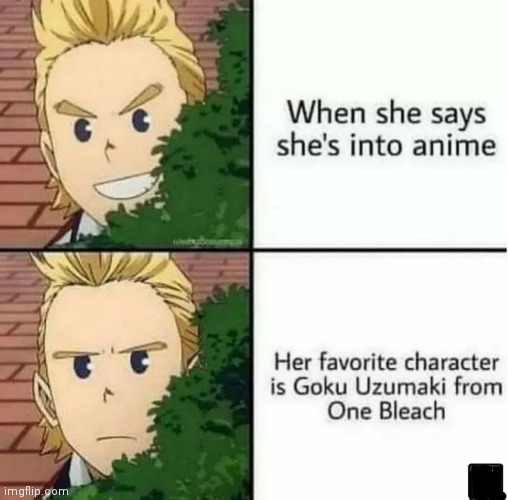 image tagged in anime meme,dragon ball,my hero academia,naruto,bleach,one piece | made w/ Imgflip meme maker