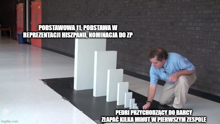 PODSTAWOWA 11, PODSTAWA W REPREZENTACJI HISZPANII, NOMINACJA DO ZP; PEDRI PRZYCHODZĄCY DO BARCY ZŁAPAĆ KILKA MINUT W PIERWSZYM ZESPOLE | made w/ Imgflip meme maker