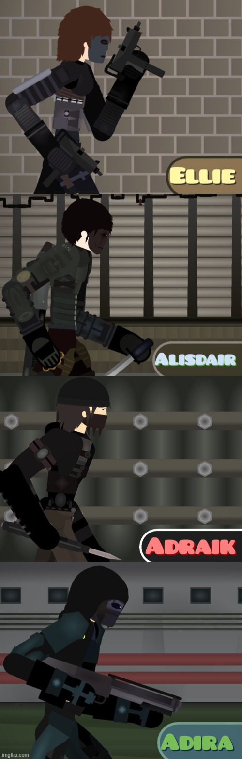 Ellie Kestrel, Alisdair Lesknar, Adraik Oris, and Adira Kansier | made w/ Imgflip meme maker