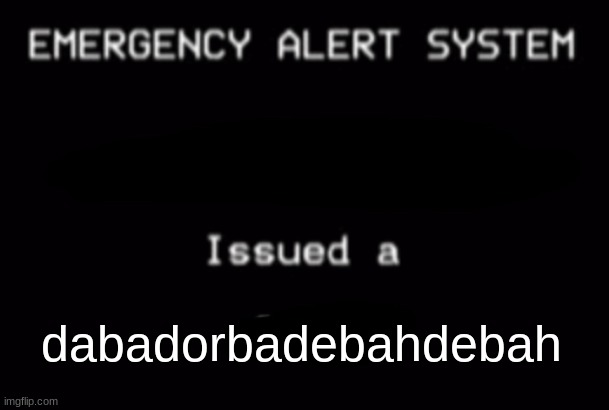 Emergency Alert System | dabadorbadebahdebah | image tagged in emergency alert system | made w/ Imgflip meme maker