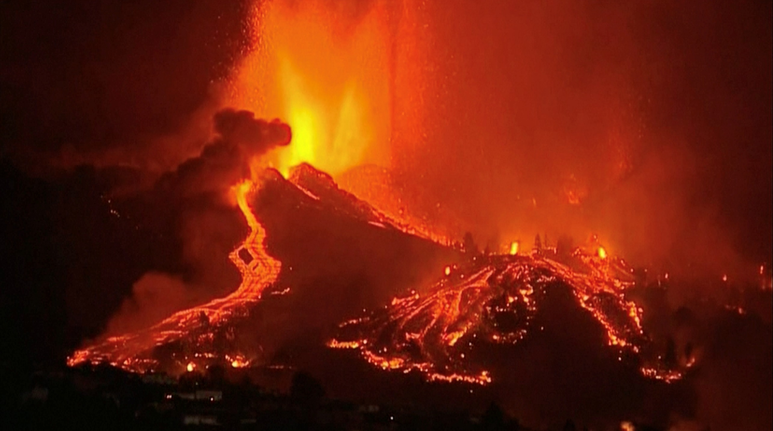 High Quality La Palma volcano lava flow Blank Meme Template