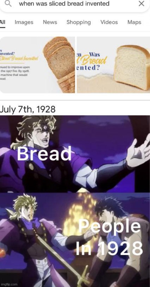 image tagged in jojo's bizarre adventure,bread,oh wow are you actually reading these tags | made w/ Imgflip meme maker