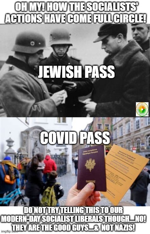 politics | JEWISH PASS; COVID PASS | image tagged in political meme | made w/ Imgflip meme maker