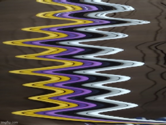 I made the nonbinary flag with colour pencils XD | image tagged in time warp scan | made w/ Imgflip meme maker