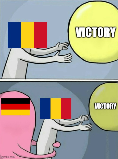 Germany 2-1 Romania... Tough Luck to Romanians, GG to the German Eagles | VICTORY; VICTORY | image tagged in memes,running away balloon,germany,romania,football,soccer | made w/ Imgflip meme maker
