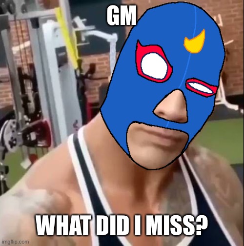 El Primo eyebrow | GM; WHAT DID I MISS? | image tagged in el primo eyebrow | made w/ Imgflip meme maker