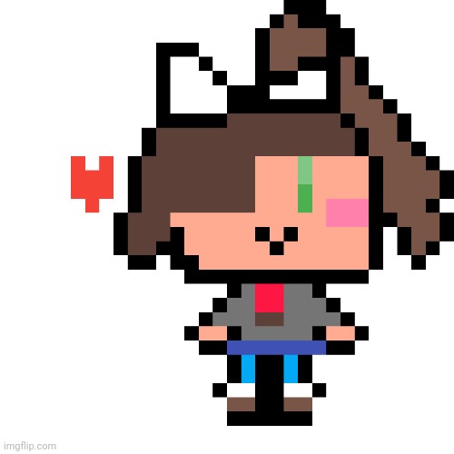 A Pixel Drawing I made of Monika | made w/ Imgflip meme maker