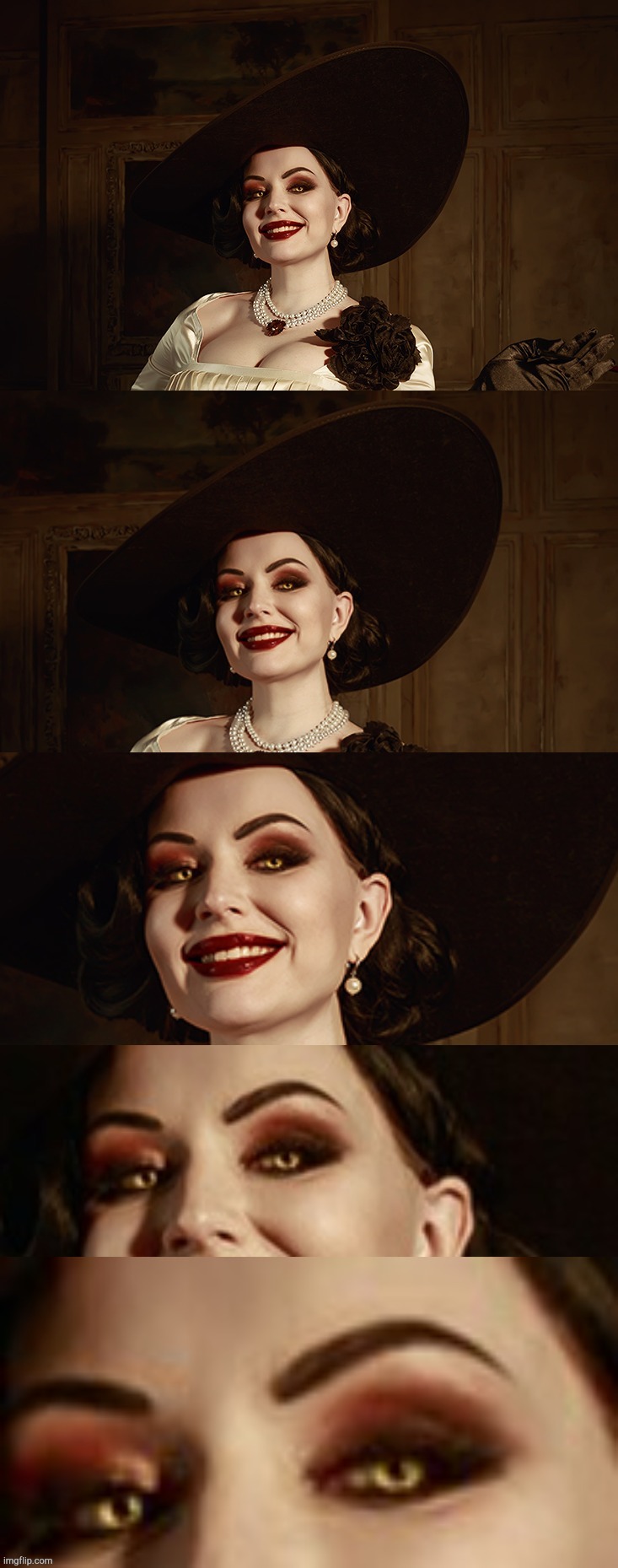 Lady Dimitrescu Resident Evil Village | image tagged in lady dimitrescu resident evil village | made w/ Imgflip meme maker