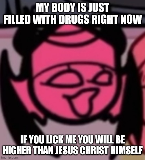 Sarv pog | MY BODY IS JUST FILLED WITH DRUGS RIGHT NOW; IF YOU LICK ME YOU WILL BE HIGHER THAN JESUS CHRIST HIMSELF | image tagged in sarv pog | made w/ Imgflip meme maker