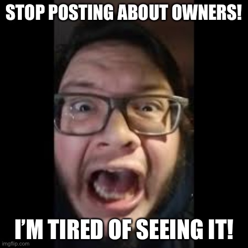 STOP. POSTING. ABOUT AMONG US | STOP POSTING ABOUT OWNERS! I’M TIRED OF SEEING IT! | image tagged in stop posting about among us | made w/ Imgflip meme maker