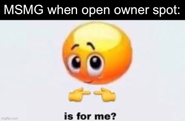 I would be a good choice because………. | MSMG when open owner spot: | image tagged in is for me,funny | made w/ Imgflip meme maker