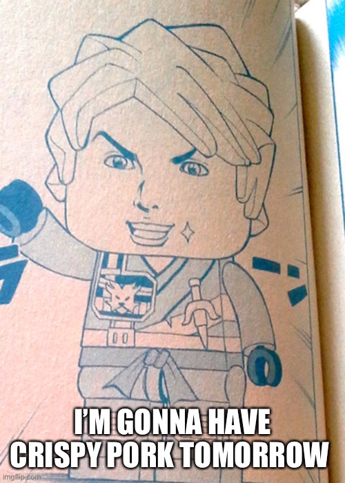 Jojo Lloyd | I’M GONNA HAVE CRISPY PORK TOMORROW | image tagged in jojo lloyd | made w/ Imgflip meme maker
