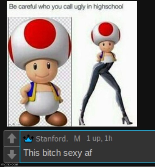 mf thats gay bc toad is male | made w/ Imgflip meme maker